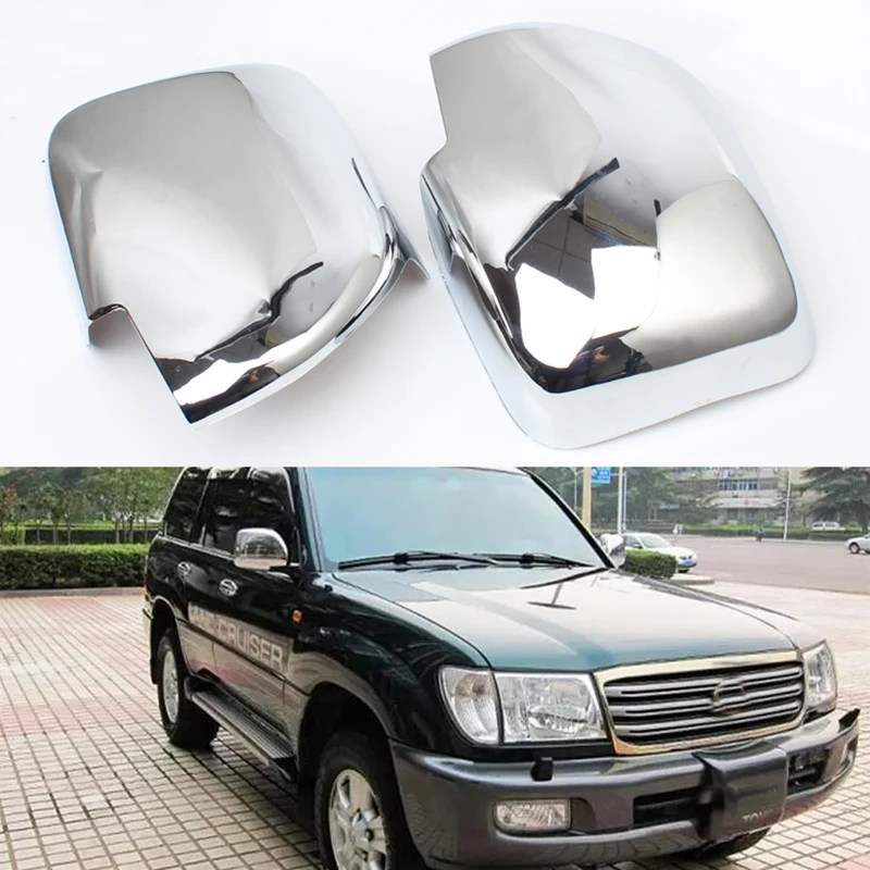 

Для Toyota Land Cruiser LC100 98-07 накладка на зеркало заднего вида автомобиля ABS хромированная дверь боковое зеркало заднего вида корпус Верхняя панель...