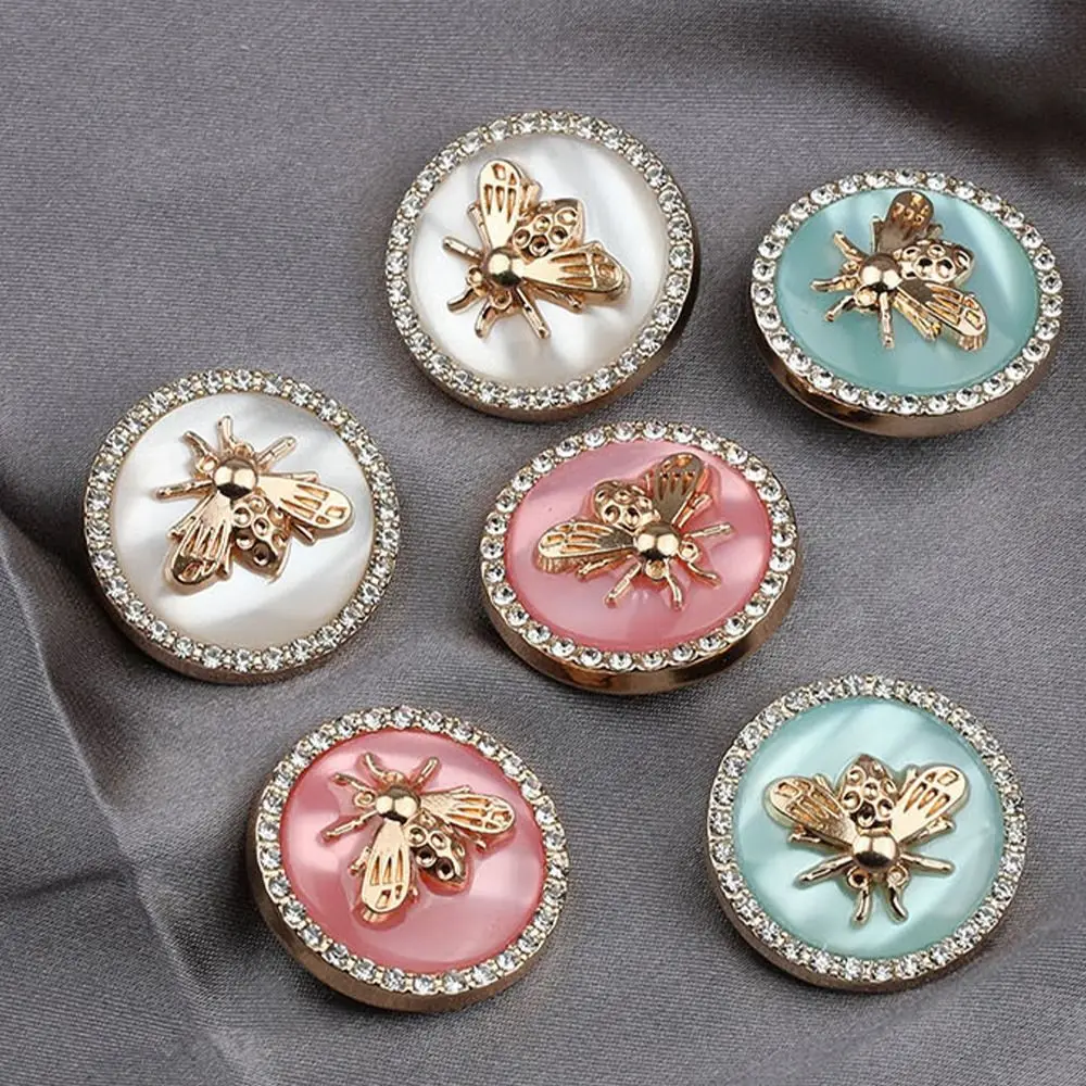 Металлические Золотые Пуговицы В Форме Пчелы Декор Со Стразами Украшения С