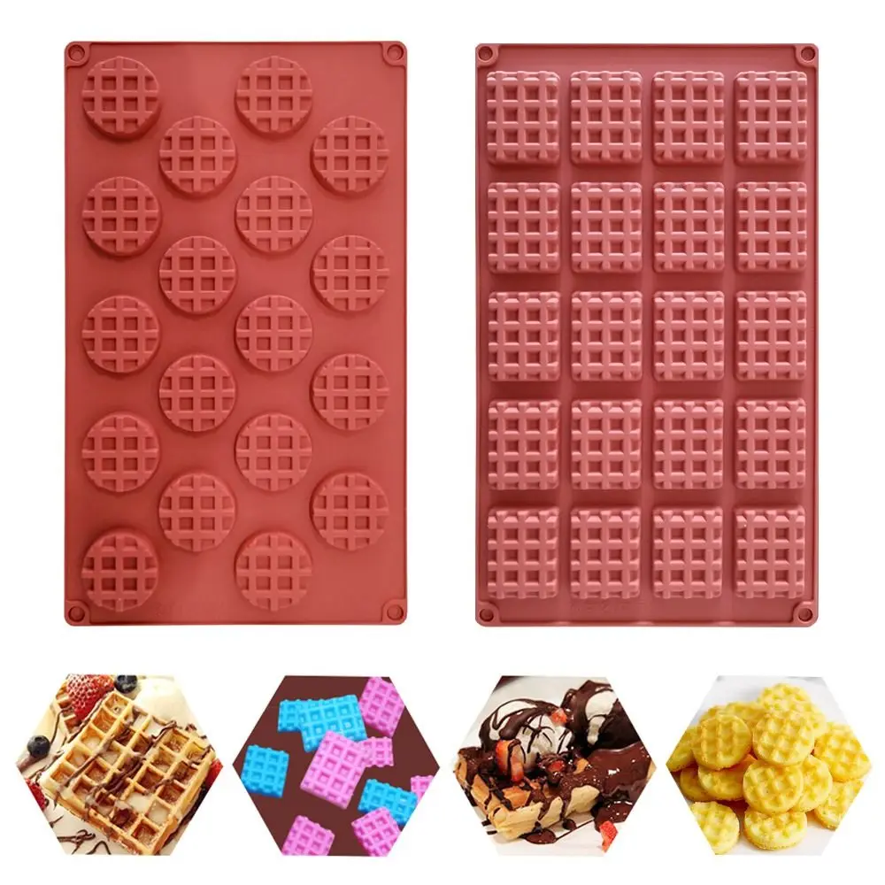 

Practical Silicone Waffle Making Tool DIY Baking Tray Waffle Mold Chocolate Mold Fondant Mould