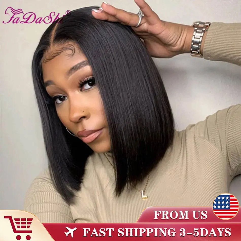 Bob Wig Short Peruvian Bone Silky Straight Human Hair Wigs For Women Natural Wig T Part Lace Bob Human Hair Wig Pre Plucked