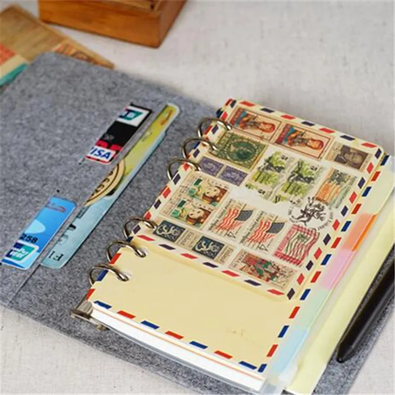 

A5 A6 Felt Shell Notebook Loose Leaf Cloth Fabric Notebook Ring Binder Diary Journal Stationery for School Supplies