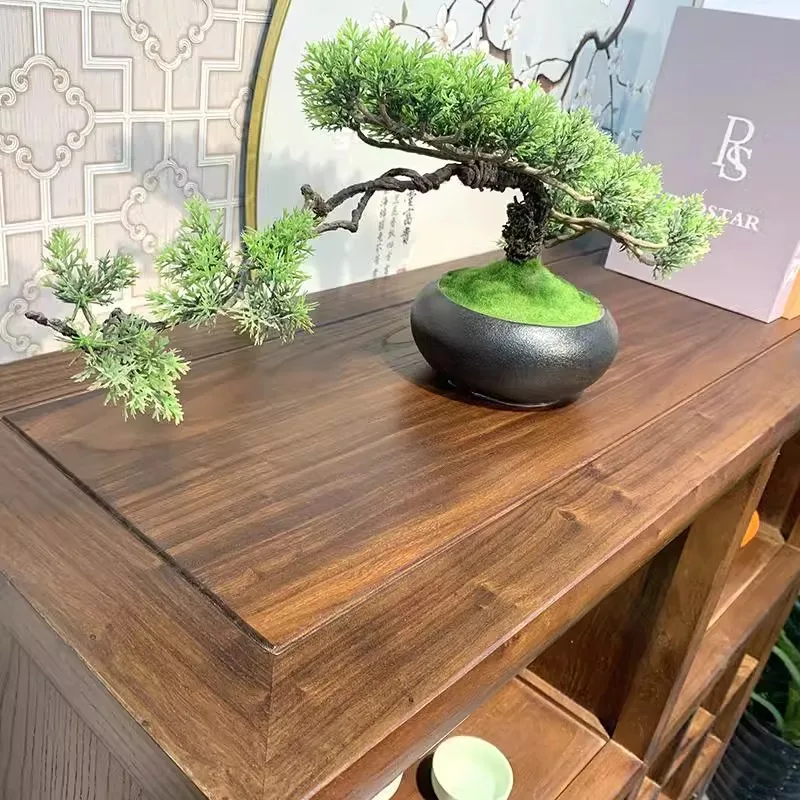 Старый вяз Богу каркас из цельного дерева новый китайский чайный шкаф полка для