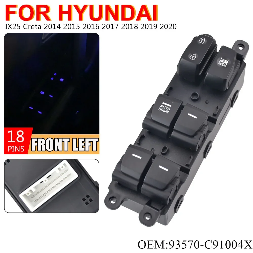 

Кнопка включения стеклоподъемника для Hyundai IX25 Creta 2014 2019 2020, Стайлинг автомобиля 93570-C92004X