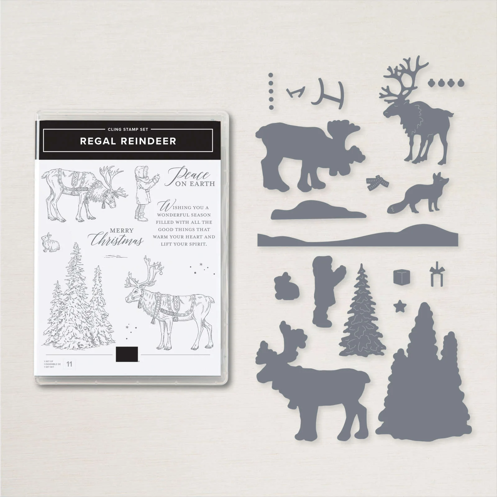 

New Words Merry Christmas Elks Metal Cutting Dies Sets and Trees Clear Stamps for DIY Festival Paper Album Greeting Card 2022