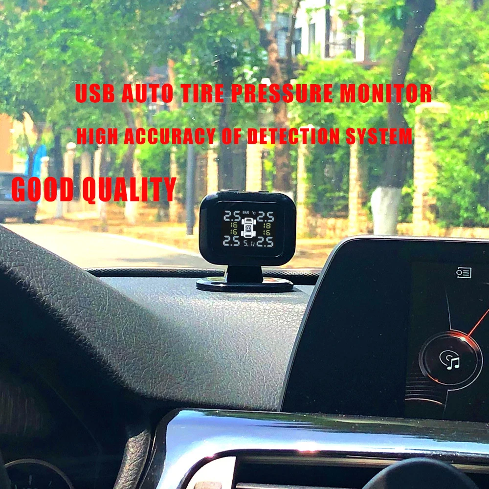 

USB auto tire pressure monitor TPMS tire pressure monitor detection system high precision No battery
