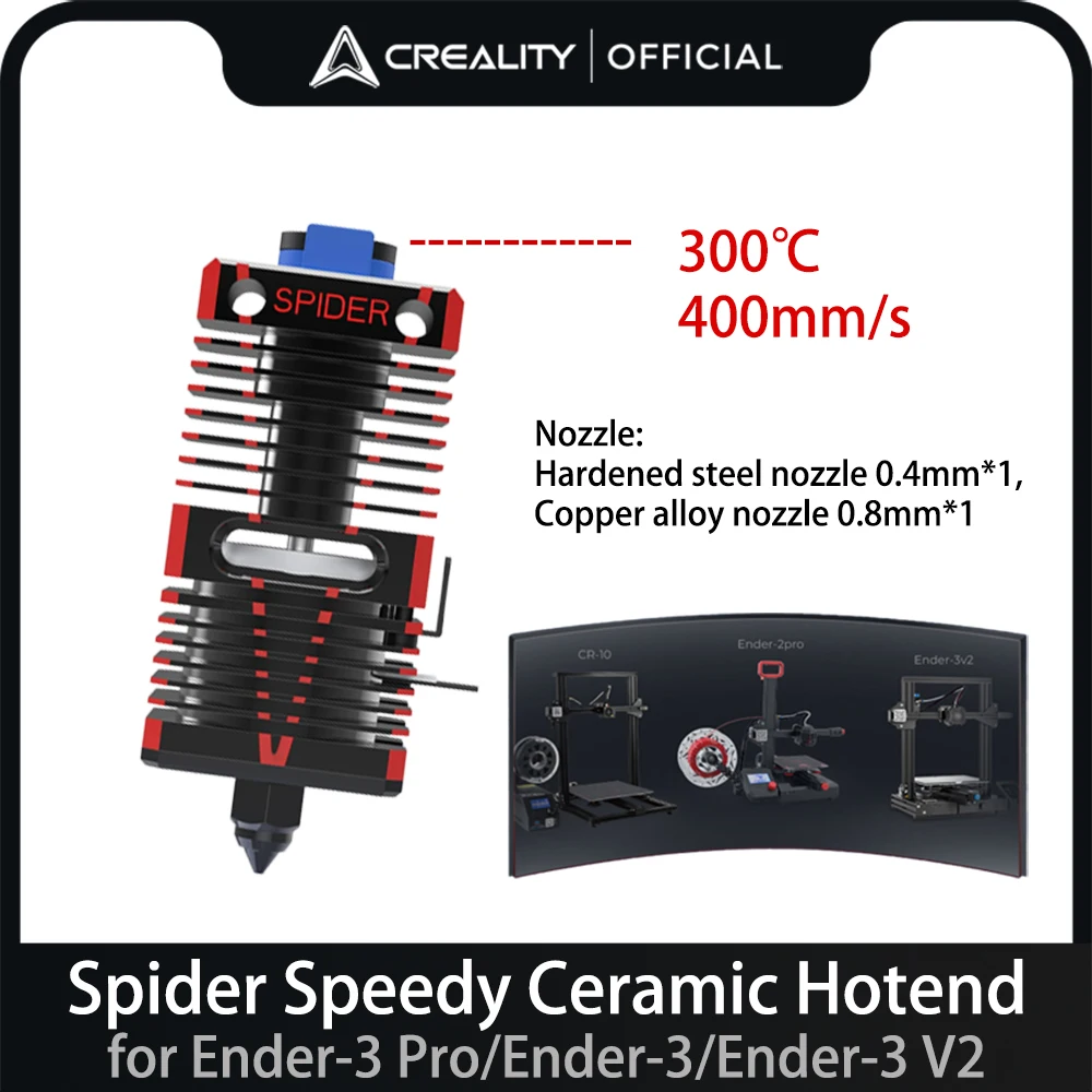 Creality Spider Speedy Ceramic Hotend для Ender-3 Pro/Ender-3/Ender-3 V2 300 ° Детали 3D-принтера C устойчивые к