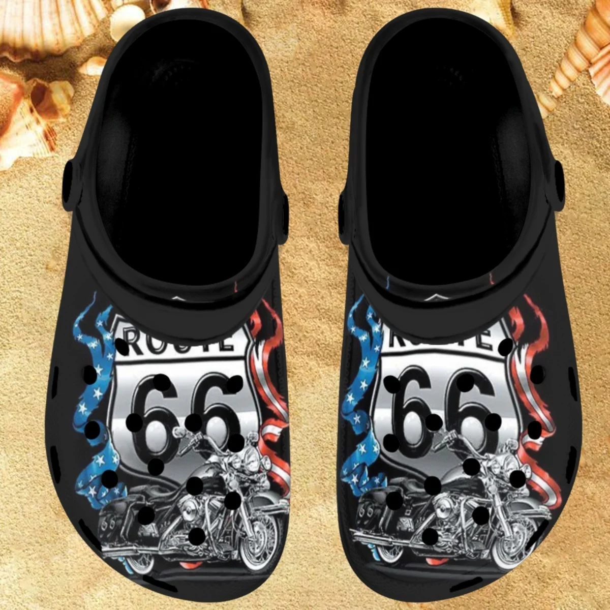 

Шлепанцы Nopersonality летние для взрослых, сланцы, дышащие, для улицы и дома, удобные, Route 66, черные