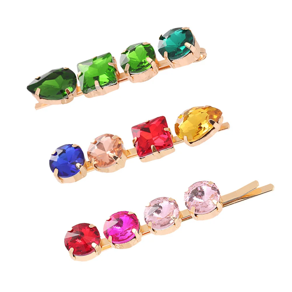 

Hair Clip Accessories Bridal Clips Gold Crystal Bobby Wedding Decorative Gemstone Rhinestones Barrette Bang Rhinestone