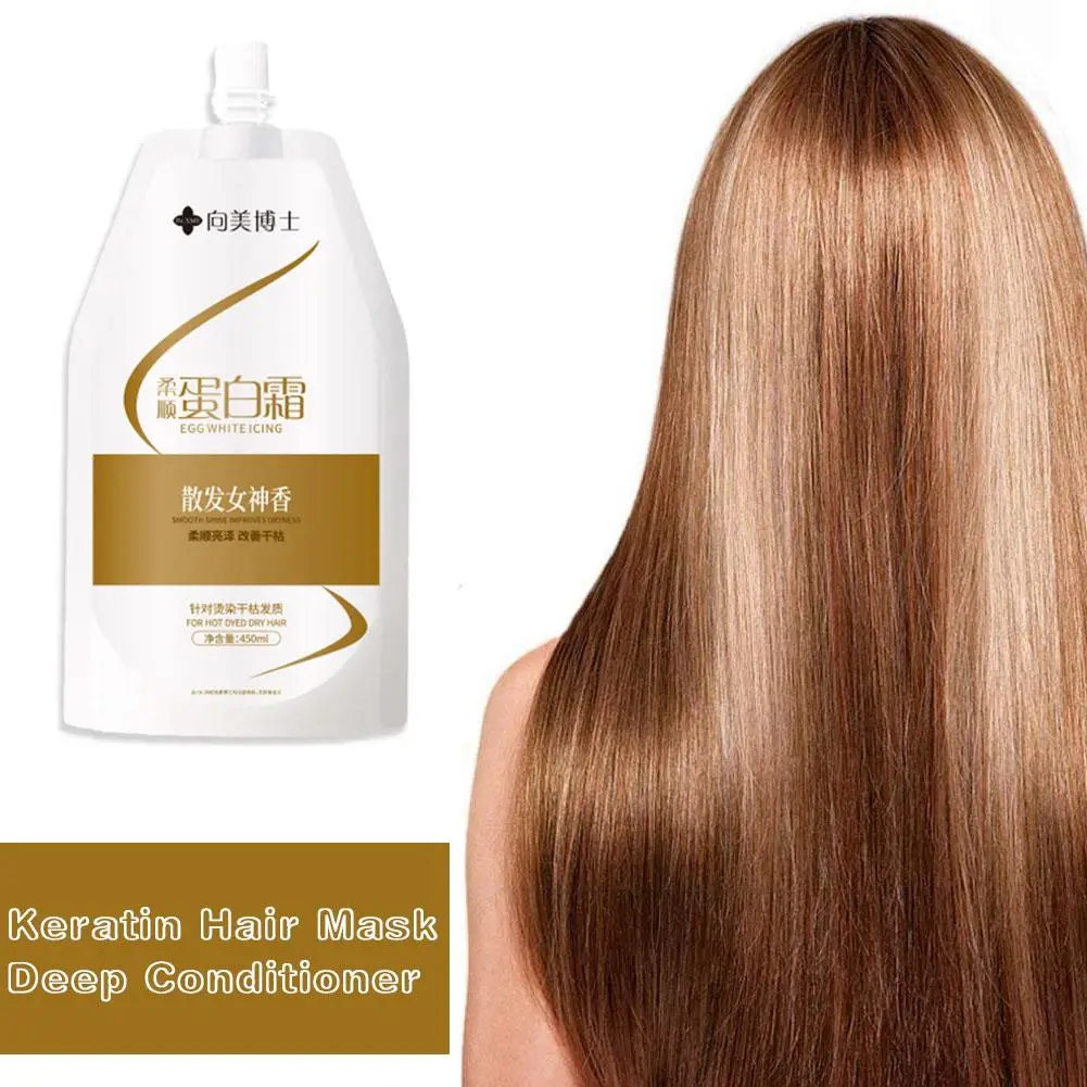 

450ml Keratin Hair Mask Deep Conditioner Repair Dry Scalp Frizzy Treatment Hair And Care Moisturizing Smoothing X3Z5