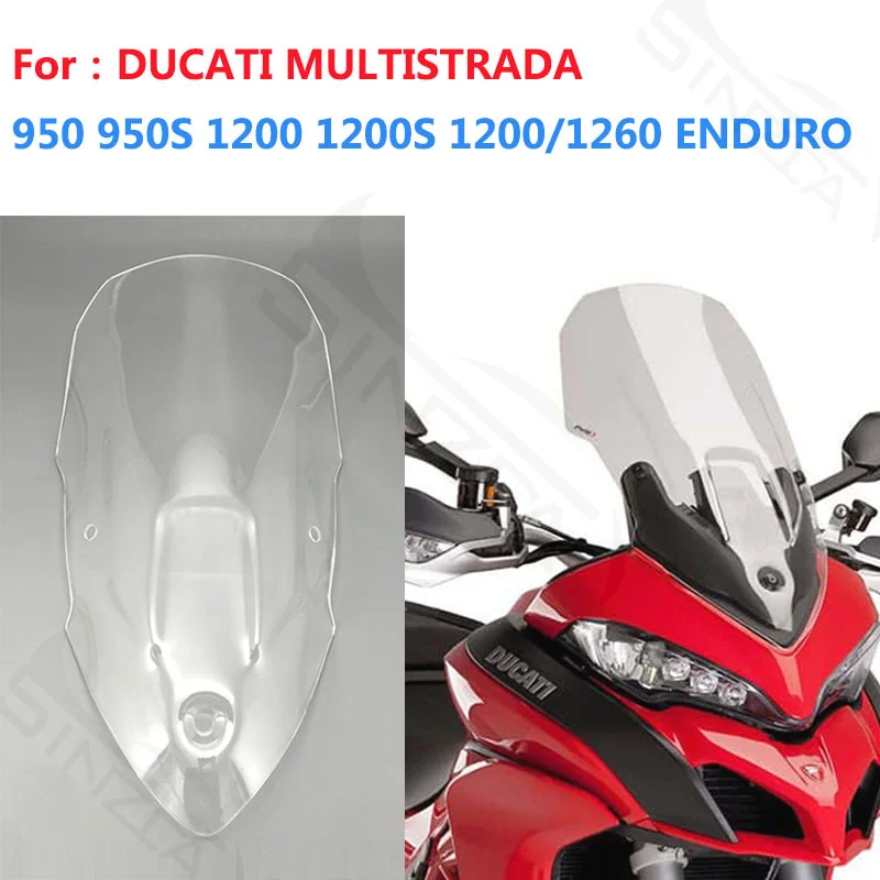 

For DUCATI MULTISTRADA MTS950S MTS950 MTS1200 MTS1200S MTS1260 ENDURO Motorcycle Windshield Windscreen 2015-2021 16 17 18 19 20