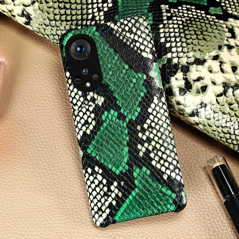 

python pattern Phone Case For Huawei P50 P30 P40 P20 lite Mate 40 30RS Honor 70 60 50 30 Pro Plus Nova 5T Cowhide Cover