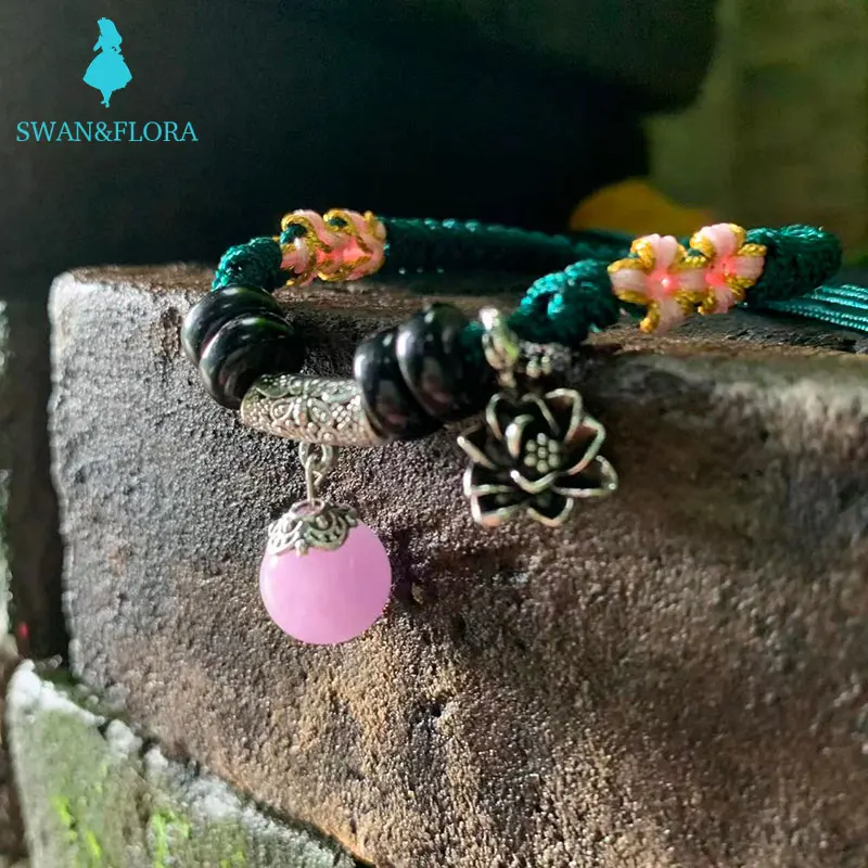 

Genuine Natural Kunzite Bracelet Handmade Crystal Gift Woman Jewelry Fine