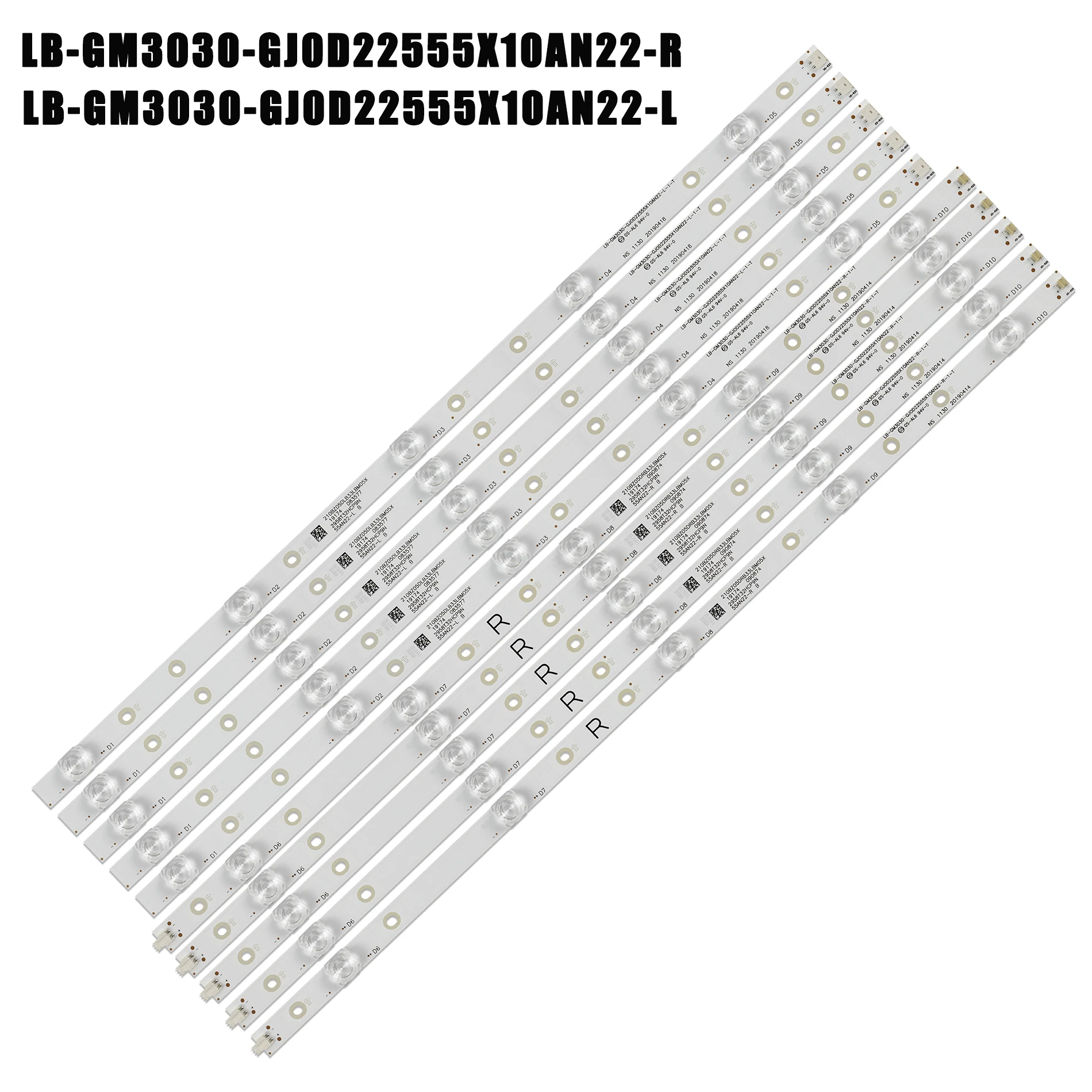 Светодиодная лента для подсветки, 10 ламп для 55pus6804 LB-GM3030-GJ0D22555X10AN22-R-1-H L T 55pus7304 55pus6704 55PUS7394 55PUS7504 55PUS6754