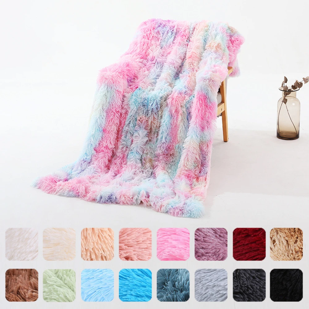 

Faux Fur Throw Blanket Fuzzy Fluffy Super Soft Furry Plush Decorative Comfy Shag Thick Sherpa Shaggy Blankets for Sofa Bed