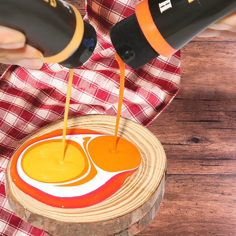 Cena 37 Pieces Fluid Acrylic Painting Set 12 Colors 60ml Pearlescent Metallic Pouring Acrylic Log Sequins DIY Student Art Tools