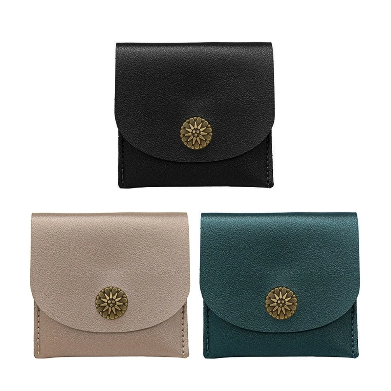 

Мини-короткий кошелек в стиле ретро, ​​тонкий и портативный держатель для карт из искусственной кожи, кошелек для монет и купюр