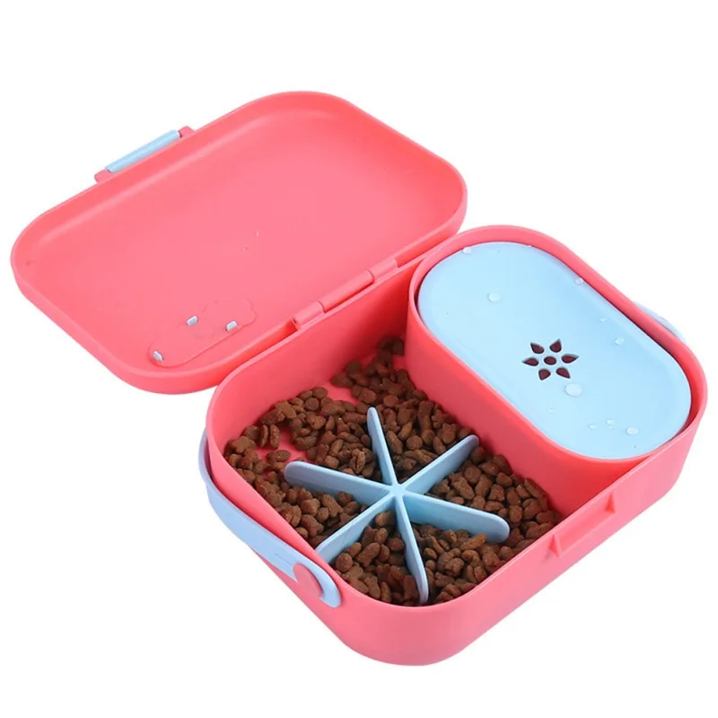 

Pet Feeder Food Storage Portable Double-layer Bowl Outdoor Travel Puppy Food Container Feeder Dish Bowl for Small Dog Brand New