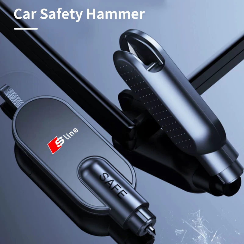 2 в 1 автомобильный молоток безопасности для аварийного стекла резак ремня Audi Quattro