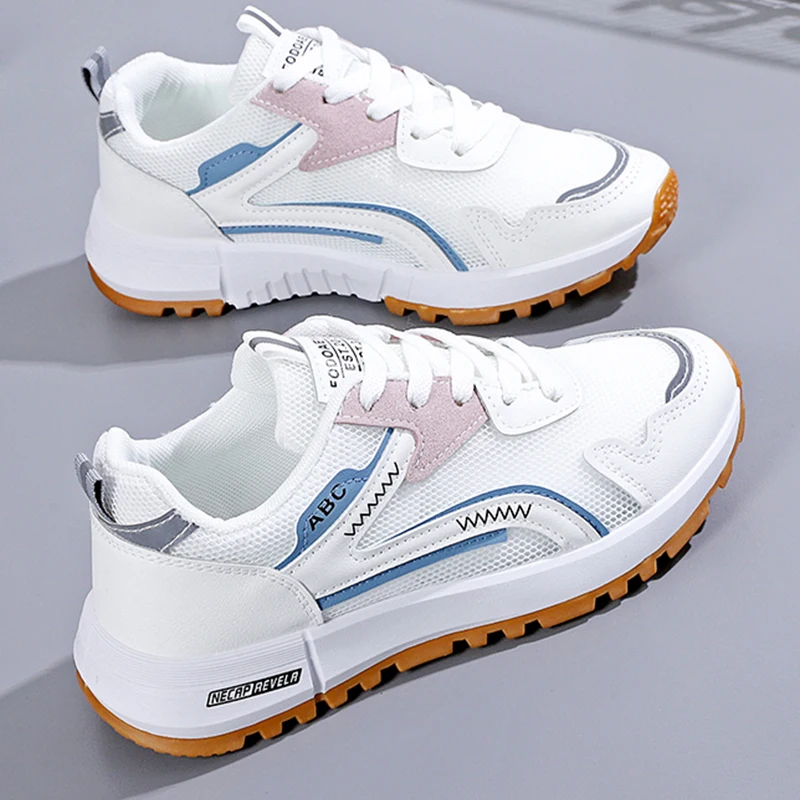 Breathable Women Vulcanized Shoes Outdoor Non-slip Women's Running Shoes Fashion Female Sneakers Summer Mesh Flats Free Shipping