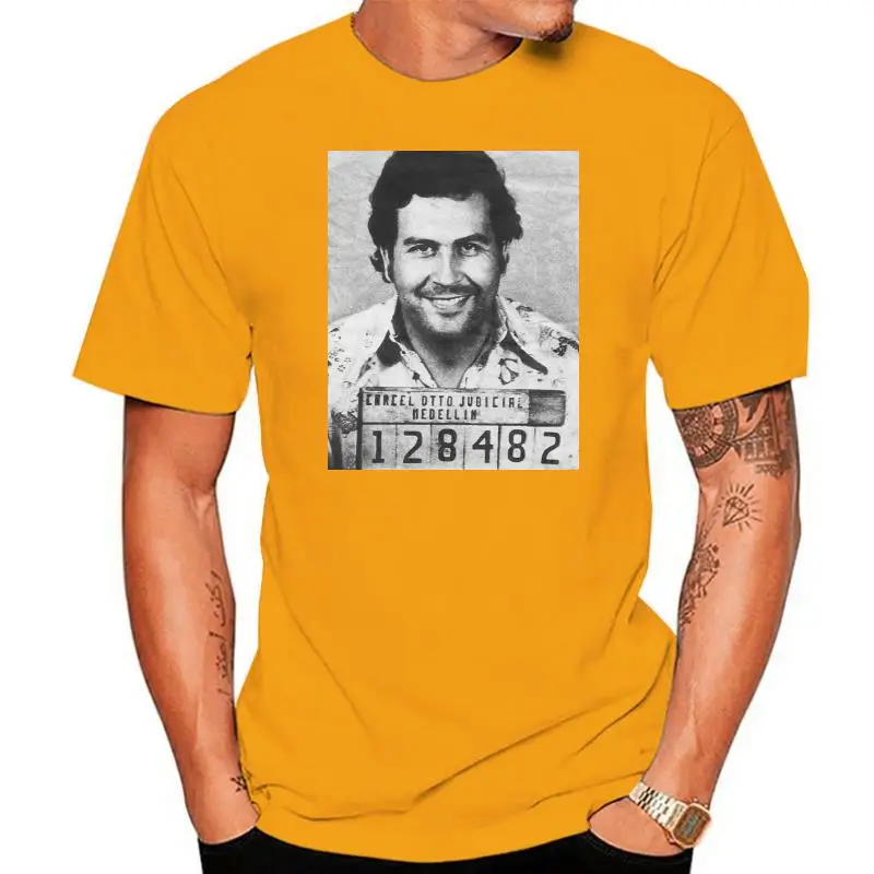 

Hot 2022 Fashion Black Cotton Pablo Escobar Mugshot Premium-T-Shirt ,King of Coke,Don Pablo,Drugs,Custom T Shirts Online