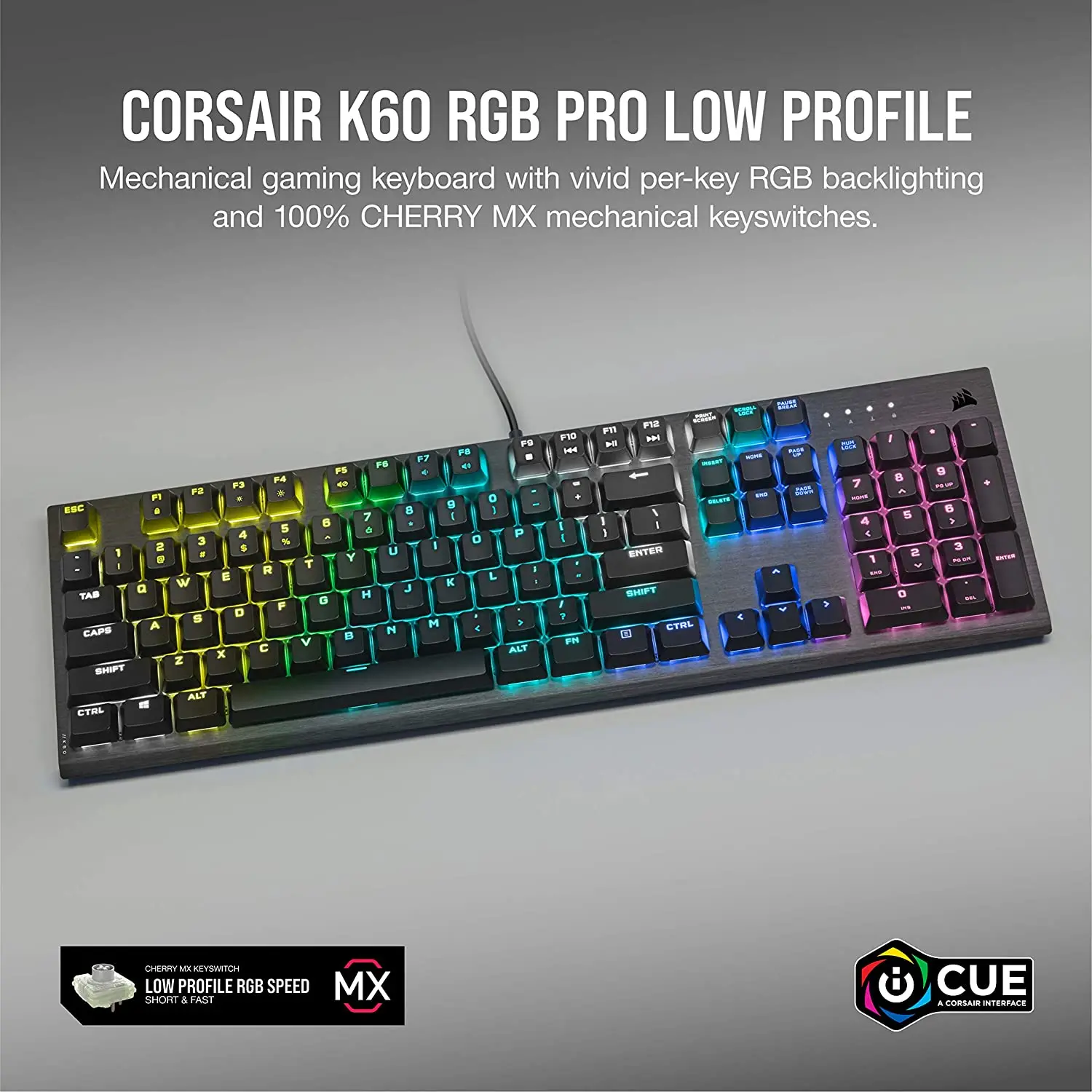 

Corsair K55 RGB Membrane Gaming Keyboard (6 Programmable Macro Keys, 3-Zone RGB Backlighting, multimedia Controls - Black pc