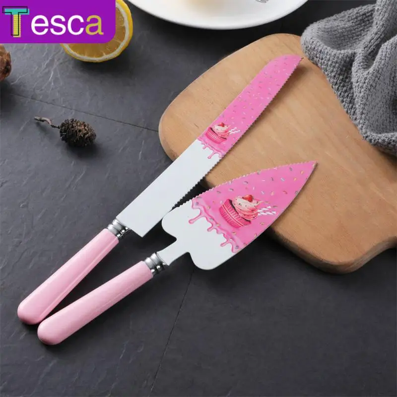 

2pcs Stainless Steel Cake Spatula Bread Knife Polishing Process Wavy Sawtooth Cake Decorating Tools Home Kitchen Accessories