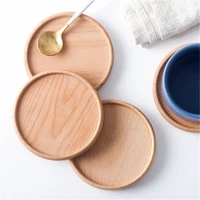 home kitchen supplies wooden beech coasters tea coffee milk cup mat heat insulated placemats cup pads dropship