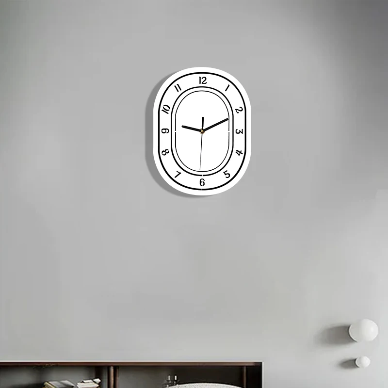 Акриловые овальные настенные часы современные минималистичные украшения