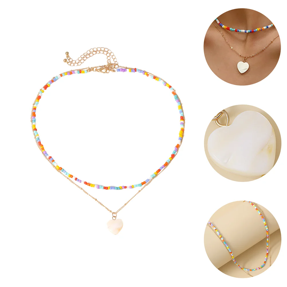 

Bead Necklace Beaded Choker Day Chainbeach Colorful Anniversary Smother Birthday Collar Pendant Necklaces Stackable