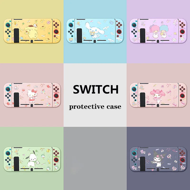 

Sanrios Hello Kitty Switch Protective Shell Detachable Frosted Split Shell Ns Set Cinnamorol Pochacco Kuromi Mymelody Soft Shell