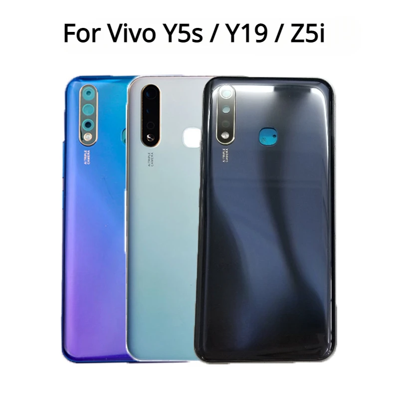 Новая задняя крышка для Vivo Y5s Y19 Z5i V1934A V1934T задняя крышка батарейного отсека задняя крышка корпуса Фотоэлементы с объективом камеры