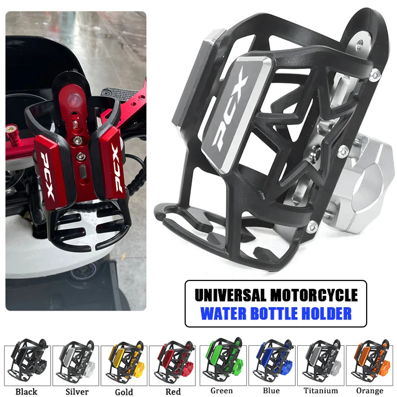 

For HONDA PCX150 PCX125 PCX 125 150 Aluminum Alloy Motorbike Beverage Water Bottle Cage Drink Cup Holder Sdand Mount Accessories