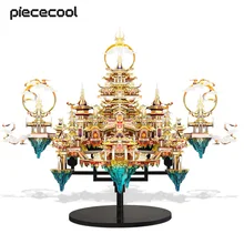 Piececool 3D Metal Puzzle Lingxiao Palace Assembly Model Kits for Kids Adult Jigsaw DIY Set for Brain Teaser Home Decoration