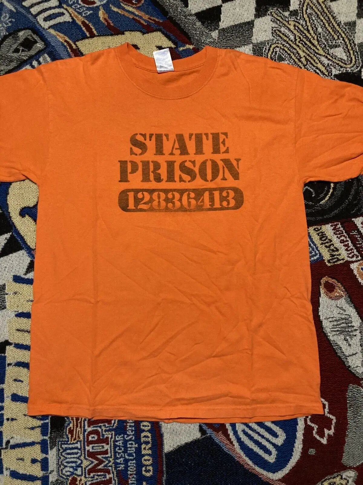 Тюрьма оранжевая футболка Y2K винтажная Мужская большая тюремная заключенная