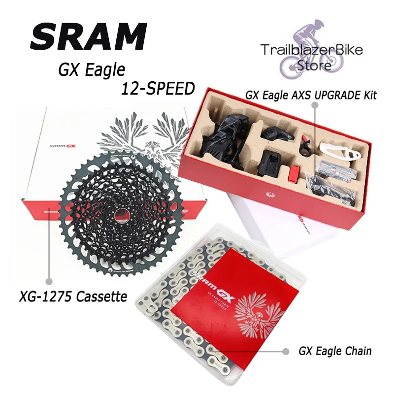 

SRAM GX EAGLE AXS UPGRADE KIT 12v 12s 12-speed wireless gear shifter, rear derailleur cassette chain 10-50t 10-52t