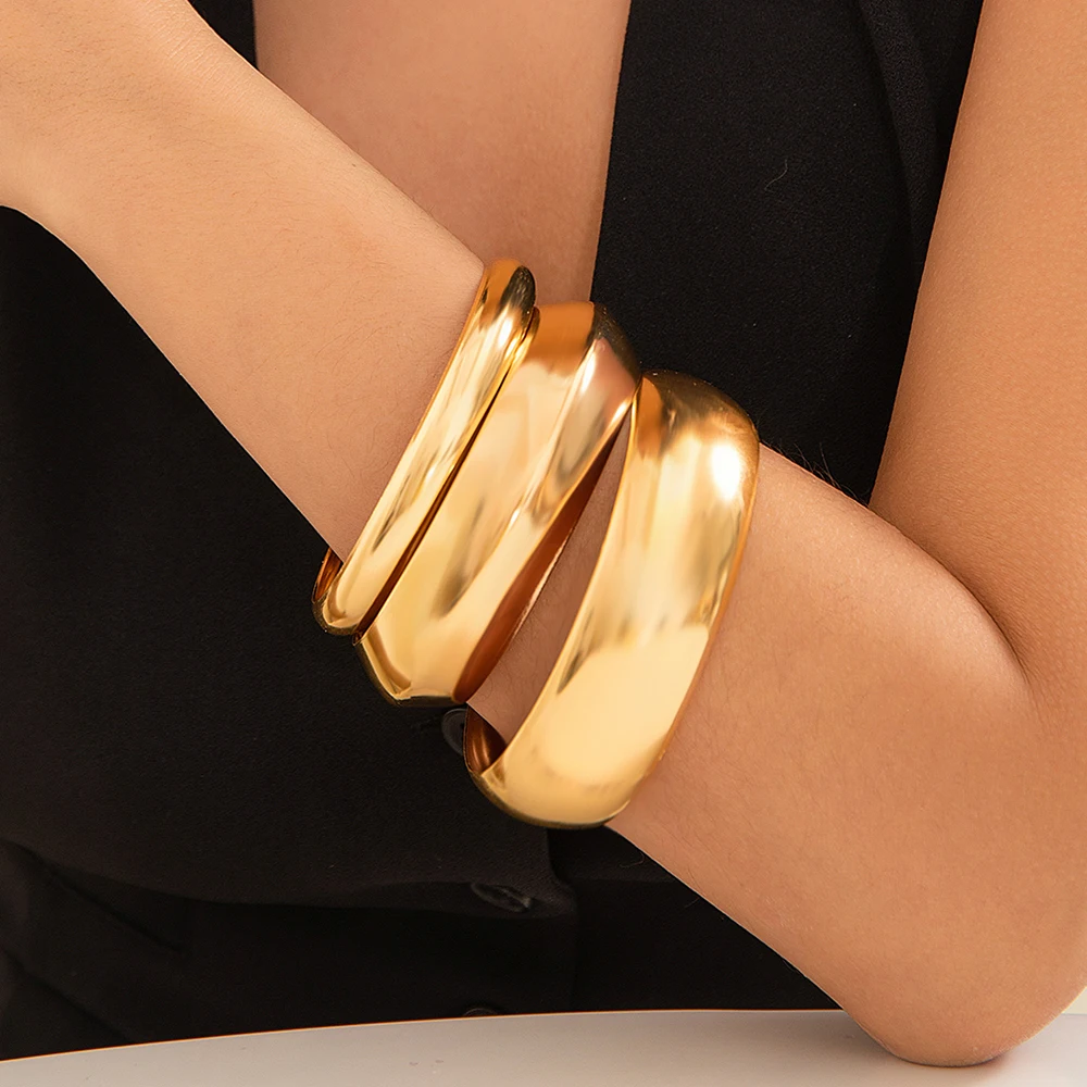 Ingemark 3 Шт. Женские Модные Винтажные Большие Металлические Браслеты Круглые