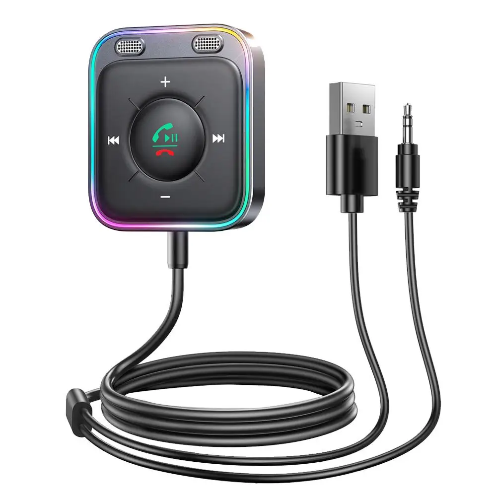 Автомобильный адаптер Bluetooth 5 3 Улучшенный двойной микрофон Enc шумоподавление Aux