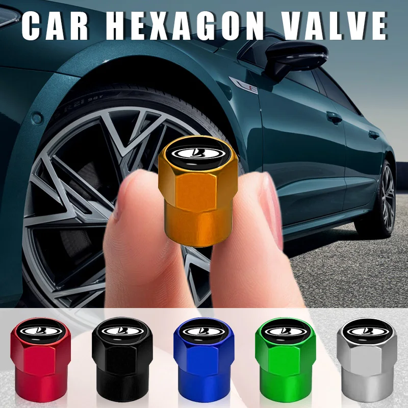 

4pcs Car Metal Alloy Tire Stem Valve Caps O Rubber Ring for Lada Niva Vesta Granta Priora Fl Xray 2107 Largus Niva 4×4