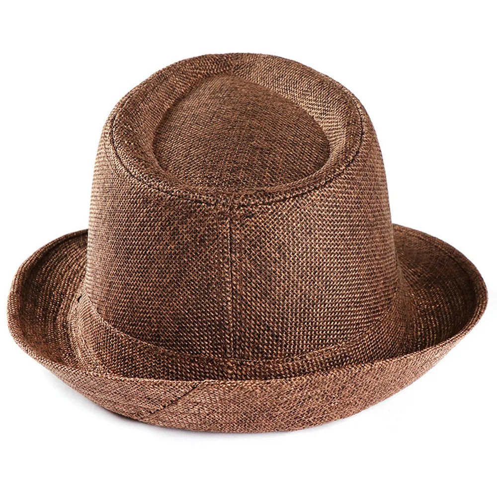 

2022 Summer Hot Unisex Sunhats Women Men Fashion Summer Casual Trendy Beach Sun Straw Jazz Hat Cowboy Fedora hat Gangster Cap