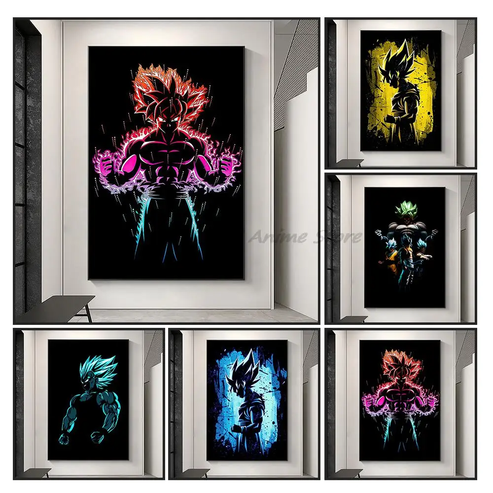 

dragon ball Cool anime figure Canvas paintings Goku vintage aesthetic anime poster Pictures home decor Cuadros Decorativos