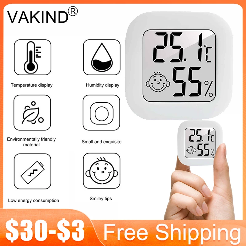 

Мини-датчик температуры и влажности, измеритель температуры и влажности с цифровым ЖК-дисплеем, на батарейках