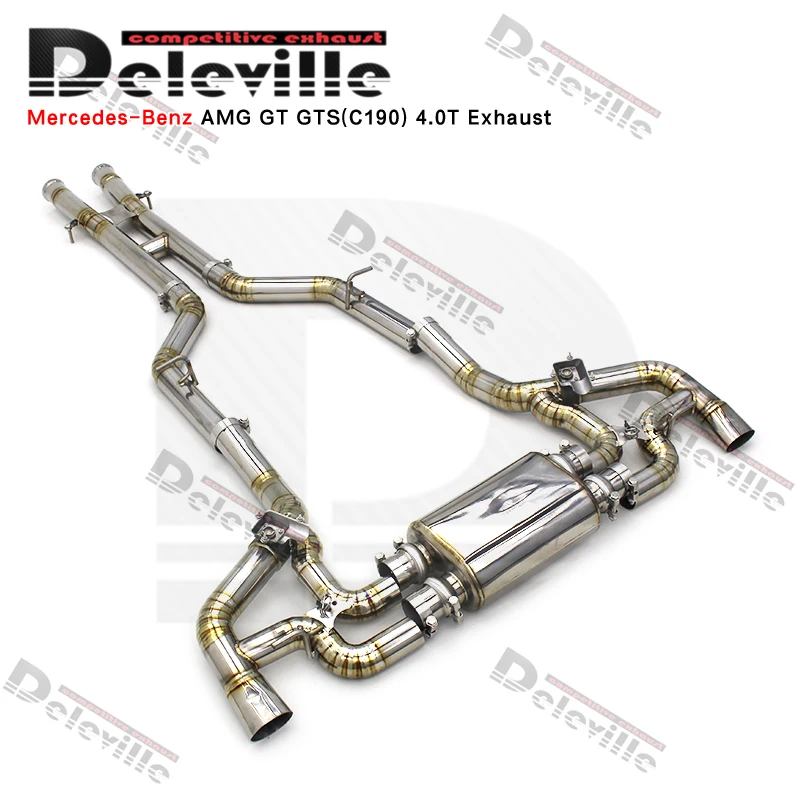 Выхлопные трубы OEM Valves Muffler для Mercedes-Benz AMG GT GTS GTR 4.0T 2016-2019, титановые, Catback, H-образные (art.: 3920da3fcb260) - 3920da3fcb260