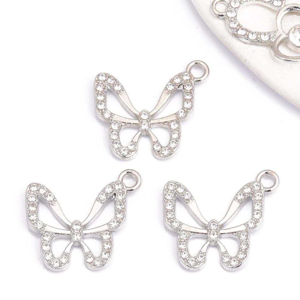 10 шт. посеребренная подвеска-подвеска со звездой и бабочкой для изготовления