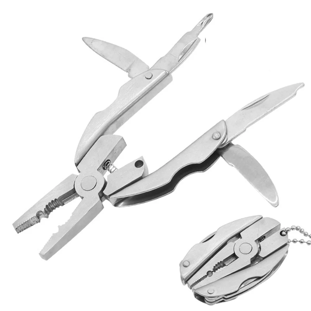 

Portable Multifunction Folding Plier Stainless Steel Foldaway Knife Keychain Screwdriver Camping Survival EDC Tools Mini Pliers