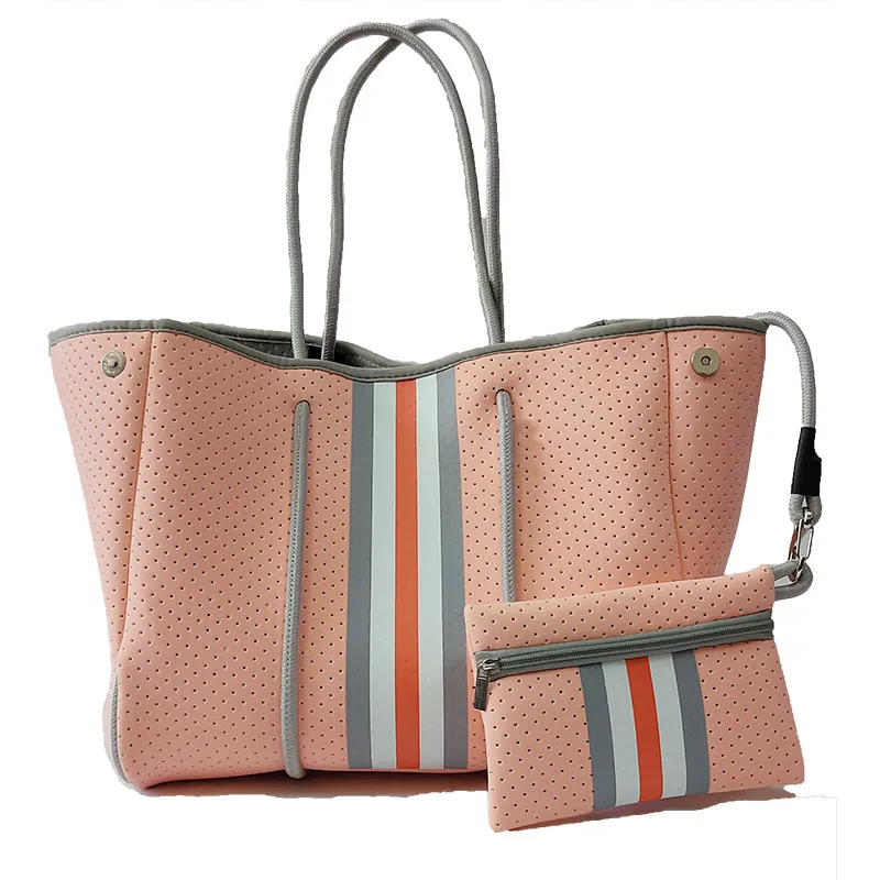 Luxury Women Neoprene Tote Bags With Purse Black Leopard Colorful Prene Totes Overnight Bag For  Travel Beach Totes Cумка Domil1