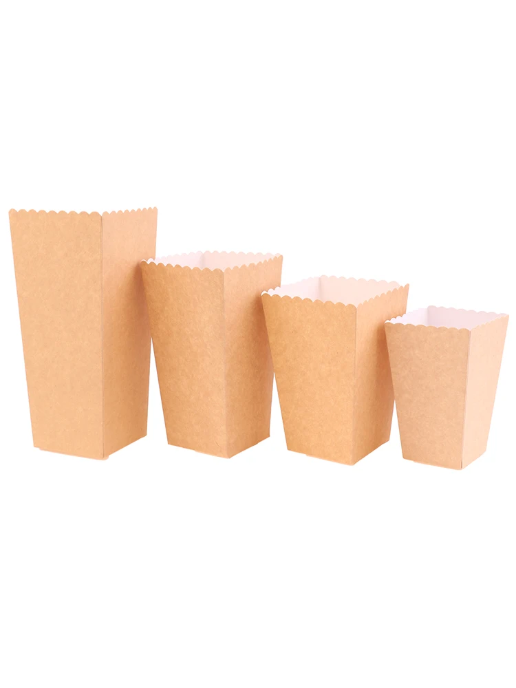 

10pcs Kraft Paper Popcorn Box Pop Corn Candy/ Sanck Favor Bag Xmas Wedding Kid Birthday Chritsmas Party Decoration For Home
