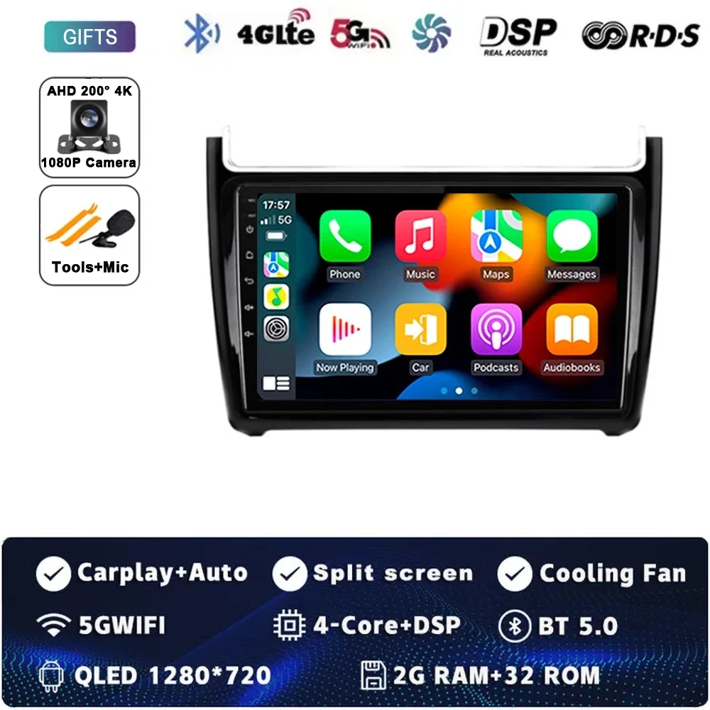 

Автомагнитола на Android 14 для Volkswagen VW POLO Sedan 2008 - 2020 с GPS-навигацией, мультимедийным проигрывателем, Wi-Fi + 4G стерео видео DSP
