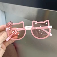summer children cute kitty sunglasses acrylic bow outdoor uv protection sun glasses baby girls classic kids boy uv400 eyewear