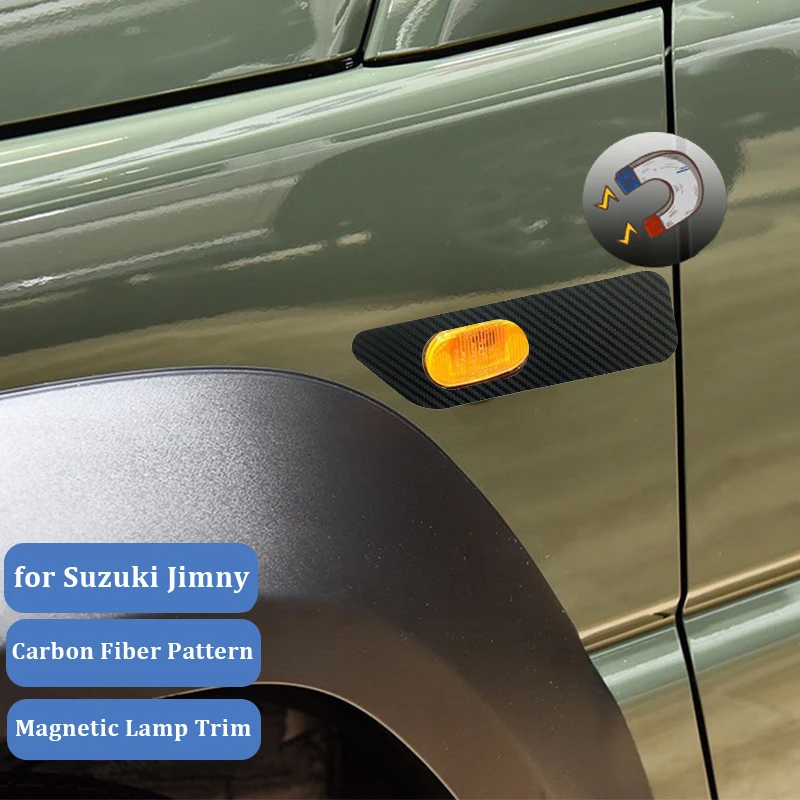 

Для Suzuki Jimny JB33 JB43 углеродное волокно магнитное боковое крыло сигнал поворота стандартная лампа отделка крышка стикер для JB64 JB74 аксессуар