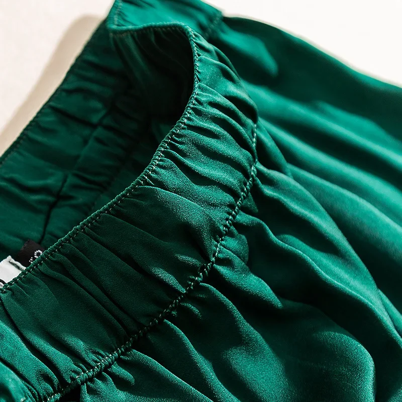 Брюки женские ацетатные с высокой талией шелковые брюки до щиколотки атласные в